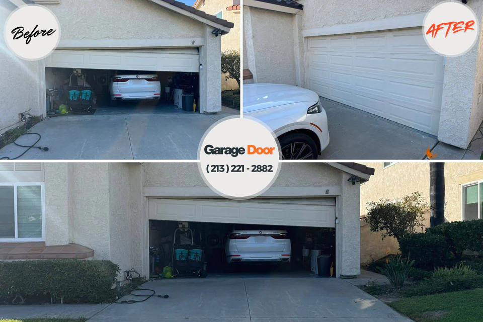 Before and after: garage door repair Adamstown, PA